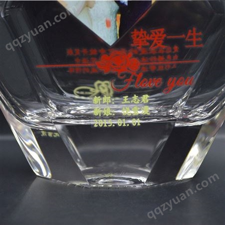 四川厂家烤花瓶 私人定制婚宴水晶玻璃酒瓶