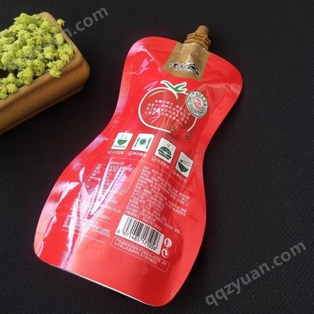 厂家定制番茄酱番茄沙司包装袋  食品铝箔复合包装袋 吸嘴袋 自立袋  免费设计图案