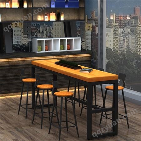 酒吧家具 实木吧台桌椅组合 创意酒吧凳批发 休闲餐饮家具定制