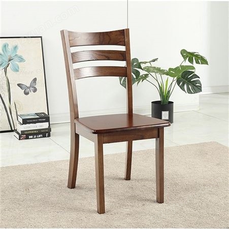 青岛实木家具定制厂家 实木餐椅现代简约 全实木新中式家具