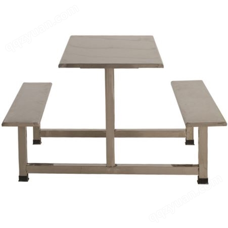 不锈钢连体餐桌 食堂不锈钢圆管连体 全不锈钢连体餐桌椅溢彩家具50圆不锈钢连体6