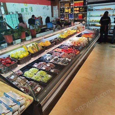 雪迎V1AI系列双层和加盖平口生鲜服务柜 超市鲜肉凉拌菜保鲜展示柜