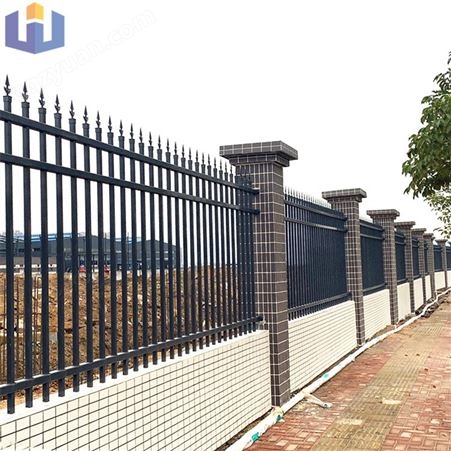 维航厂家生产工地围墙护栏福州小区锌钢护栏别墅庭院锌钢栏杆