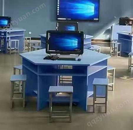 智学校园多功能教室考试桌 定制学校专用多人位机考卡座电脑桌