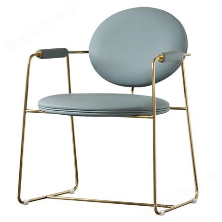 鼎富DF083单人沙发椅布艺软包金属椅靠背网红椅子