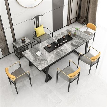 鼎富岩板茶桌椅组合新中式中国风喝茶办公室泡茶桌DF-093