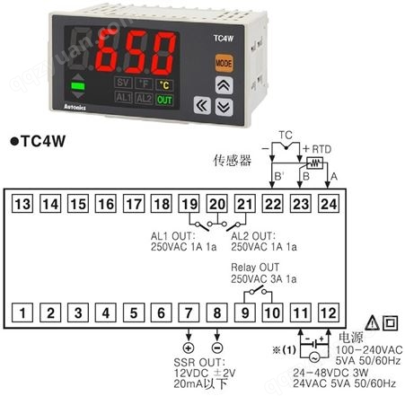 AUTONICS温控仪TC4W-24R数字显示220V奥托尼克斯温度控制表