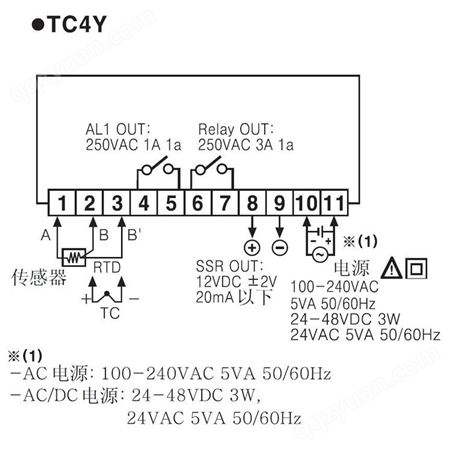 220V韩国温控器品牌AUTONICS消毒柜温度控制仪表TC4Y