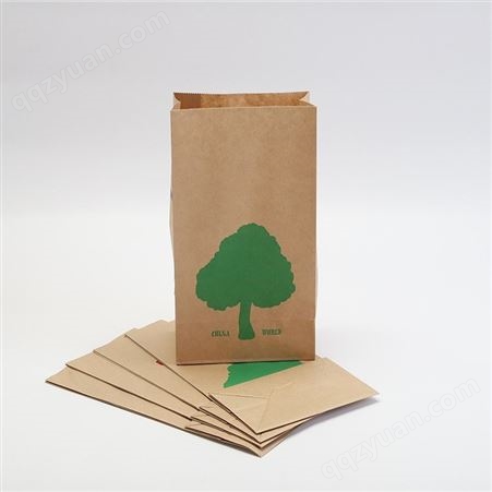 防油食品包装袋蛋糕牛皮纸淋膜袋吐司面包外卖打包袋方底牛皮纸袋