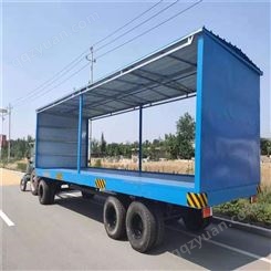 牵引式平板拖车 大吨位载货重型拖车 平板工具车定做