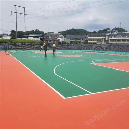 贵阳塑胶篮球场地面硅pu材料环保耐磨网球场羽毛球场室外硅pu球场