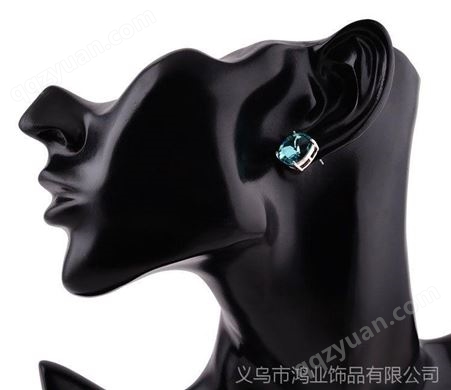 韩国名媛气质耳饰 时尚大气进口蓝色水晶女士耳钉