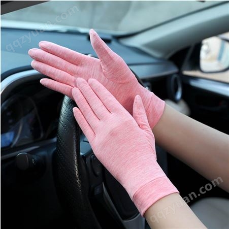 批发 夏季纯色冰丝手套 防紫外线触屏手套 棉质防晒手套 女士开车防晒手套