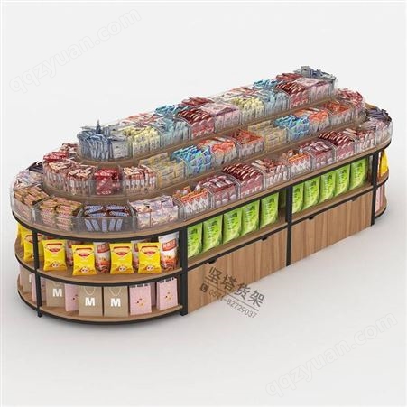 好幸福零食店展架 钢木梯形散称零食展示架 杭州坚塔货架