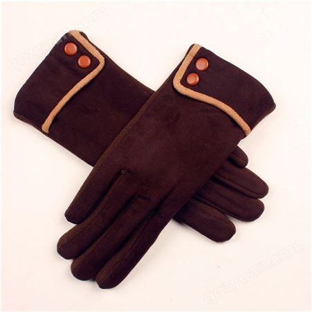 东弘生产 加绒冬季手套 麂皮绒手套 女麂皮加厚手套