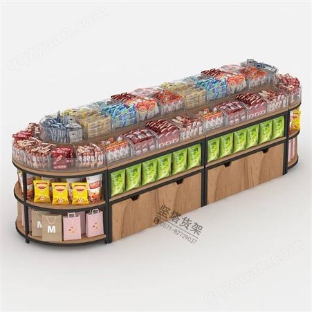 好幸福零食店展架 钢木梯形散称零食展示架 杭州坚塔货架