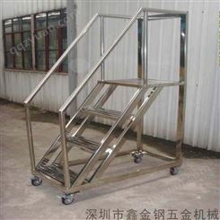 不锈钢登高梯厂家 石油化工厂设备带扶手作业梯 机械旁带护栏平
