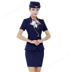夏季新式短袖南航空姐制服女装套裙 空姐服空乘机场职业装 进口毛料订制 提供量身定制厂家