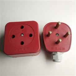 60A工业插座 三相四线60A插头插座 圆孔红色