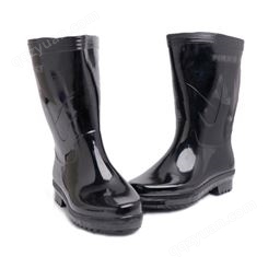 汛辰户外应急救援装备黑色加厚塑料高筒水鞋防滑防水劳保雨鞋绝缘水靴