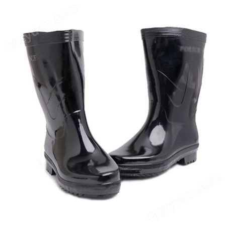 汛辰户外应急救援装备黑色加厚塑料高筒水鞋防滑防水劳保雨鞋绝缘水靴