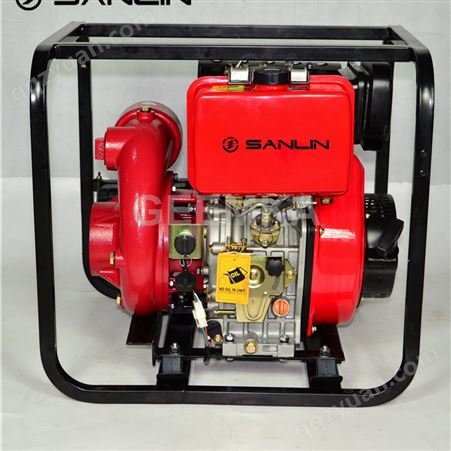 4寸柴油高压水泵电启动移动滚轮式大流量抽水机SL40