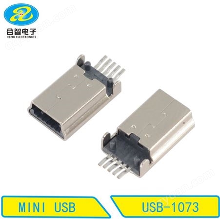 USB插座USB连接器MINIUSB插座MINIUSB10PIN公头带板