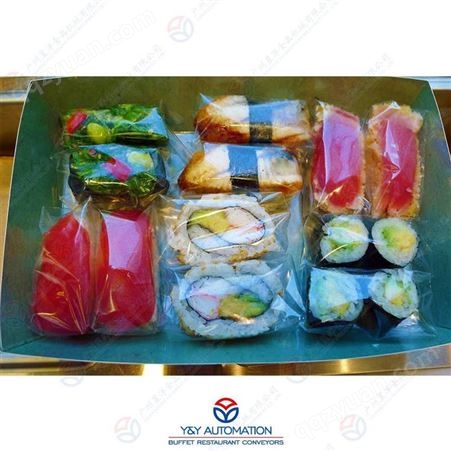外卖寿司薄膜封装打包机_寿司独立打包设备_外卖寿司封膜机械_半自动寿司包装机