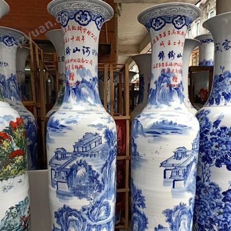 景德镇陶瓷花瓶 1.6米特大号手绘仿古花瓶 酒店庭院艺术大花瓶厂