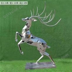 不锈钢鹿雕塑 镜面鹿几何鹿 园林景观雕塑工艺摆件