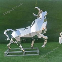 不锈钢动物雕塑 不锈钢抽象牛 切面牛 镜面牛