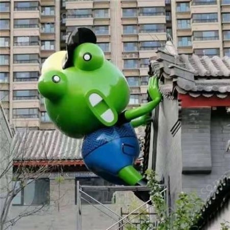 玻璃钢卡通青蛙雕塑 牛蛙雕塑 彩绘青蛙雕塑