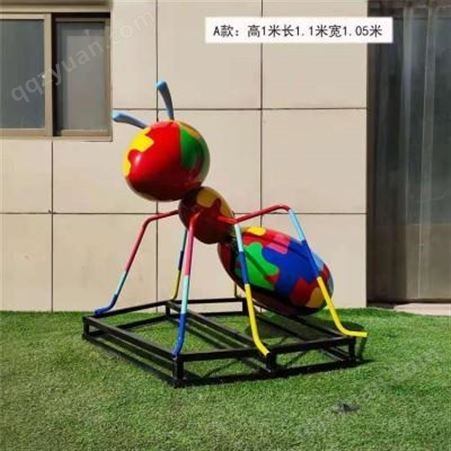 不锈钢动物雕塑 不锈钢彩绘蚂蚁雕塑 卡通蚂蚁雕塑
