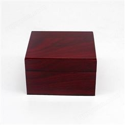 手表盒翻盖木盒定做 木质红色手表盒首饰礼品包装盒定制LOGO 木质礼品盒工厂