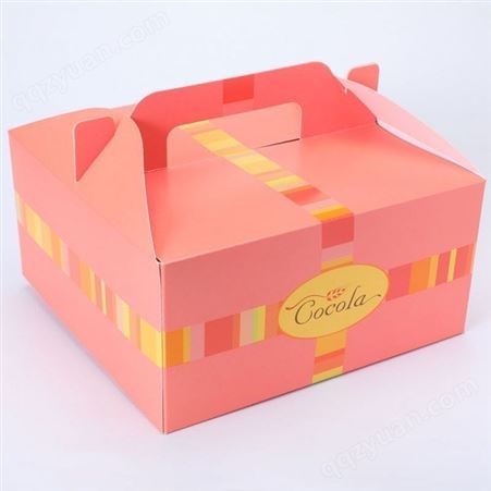 手提蛋糕盒烘焙包装盒定制厂家 通用彩盒 创意LOGO设计  美尔包装