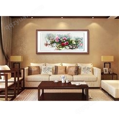 中式挂画新中式客厅牡丹花装饰画办公室壁画手工刺绣苏绣成品挂画