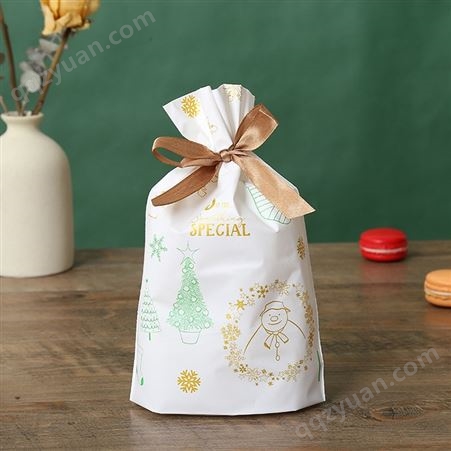 圣诞节糖果包装袋 创意零食个性束口抽绳袋  点心袋自封袋