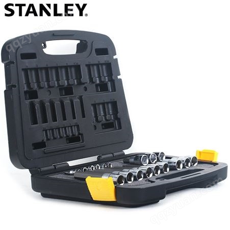 史丹利工具18件套6.3/12.5MM系列旋具套筒组套旋具头套筒组套一字十字六角91-940-22 STANLEY工具