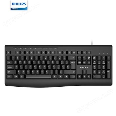 飞利浦 PHILIPS SPK-6313BS 有线键盘 电脑办公键盘 商务键盘 笔记本键盘 USB 黑色
