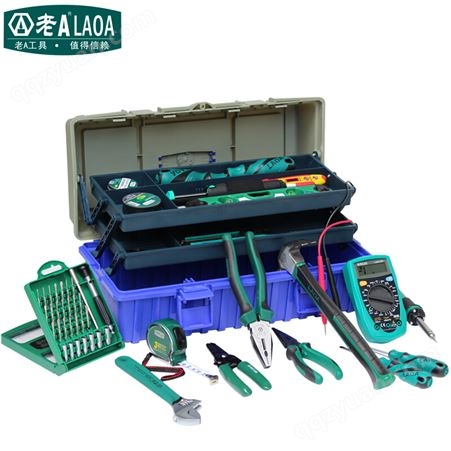 老A（LAOA）电工工具组套 电讯维修套装 电工检修工具箱 56件套 LA105056