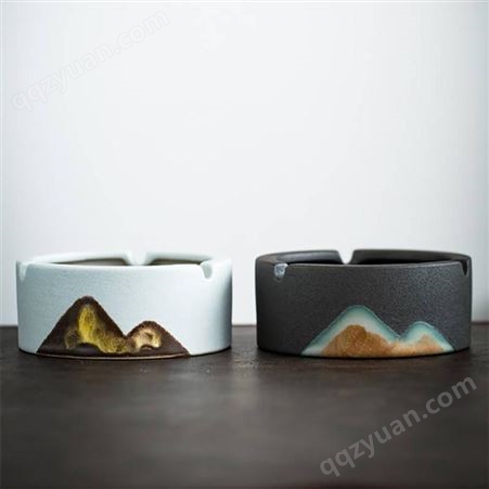 创意陶瓷烟灰缸装饰 欧式潮流烟灰缸带盖定制
