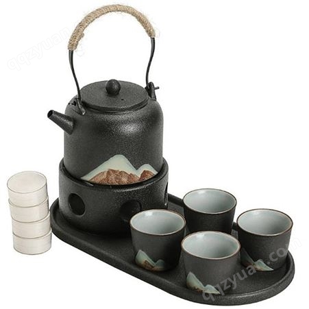 颜色釉山丘陶瓷茶具套装 家用禅意日式简约茶具套装 厂家礼品定制
