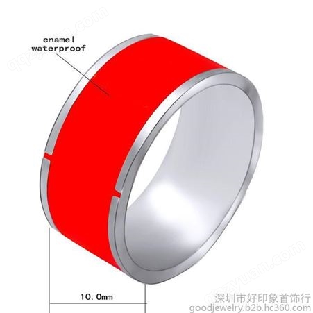 今泊二丨NFC魅力红色珐琅智能戒指 适合各款手机的智能戒指厂家批发