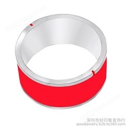 今泊二丨NFC魅力红色珐琅智能戒指 适合各款手机的智能戒指厂家批发