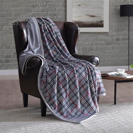 DRON戴洛伦品尚暖绒毯TZ3201大方条格设计品质感强质地轻盈柔软一触即暖可铺可盖暖绒毛手感细腻舒适不易掉色1800g
