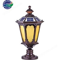 广东柱头灯厂家生产 花园圆柱头灯  太阳能围墙柱头灯可定制