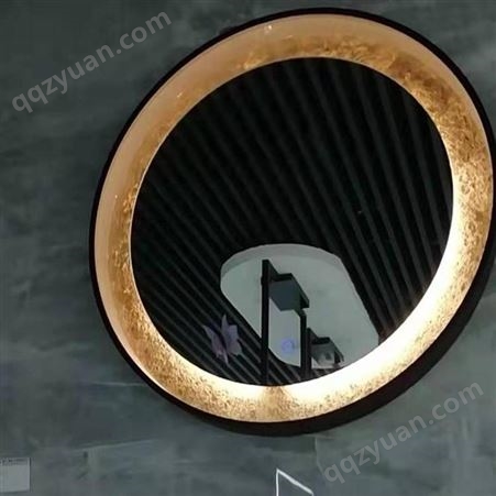 艺术镜子 意式透明彩色边圆形镜子供应 亚克力瓦楞形围边装饰镜定制
