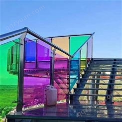彩色夹胶玻璃 湿法夹层玻璃 建筑玻璃幕墙定制打样