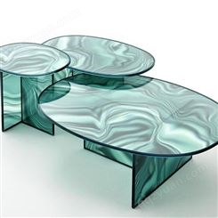 玻璃桌几 几何桌子 客厅艺术钢化玻璃沙发边几组合简约装饰