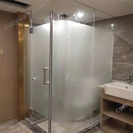 双面灰油砂玻璃 抗划痕 白玻喷砂 6mm蒙砂白玻 浴室淋浴房朦胧雾化玻璃 格美特